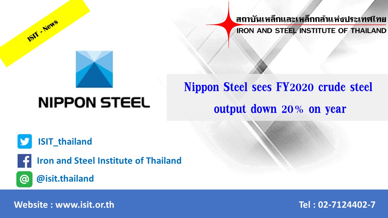Nippon Steel sees FY2020 crude steel output down 20% on year