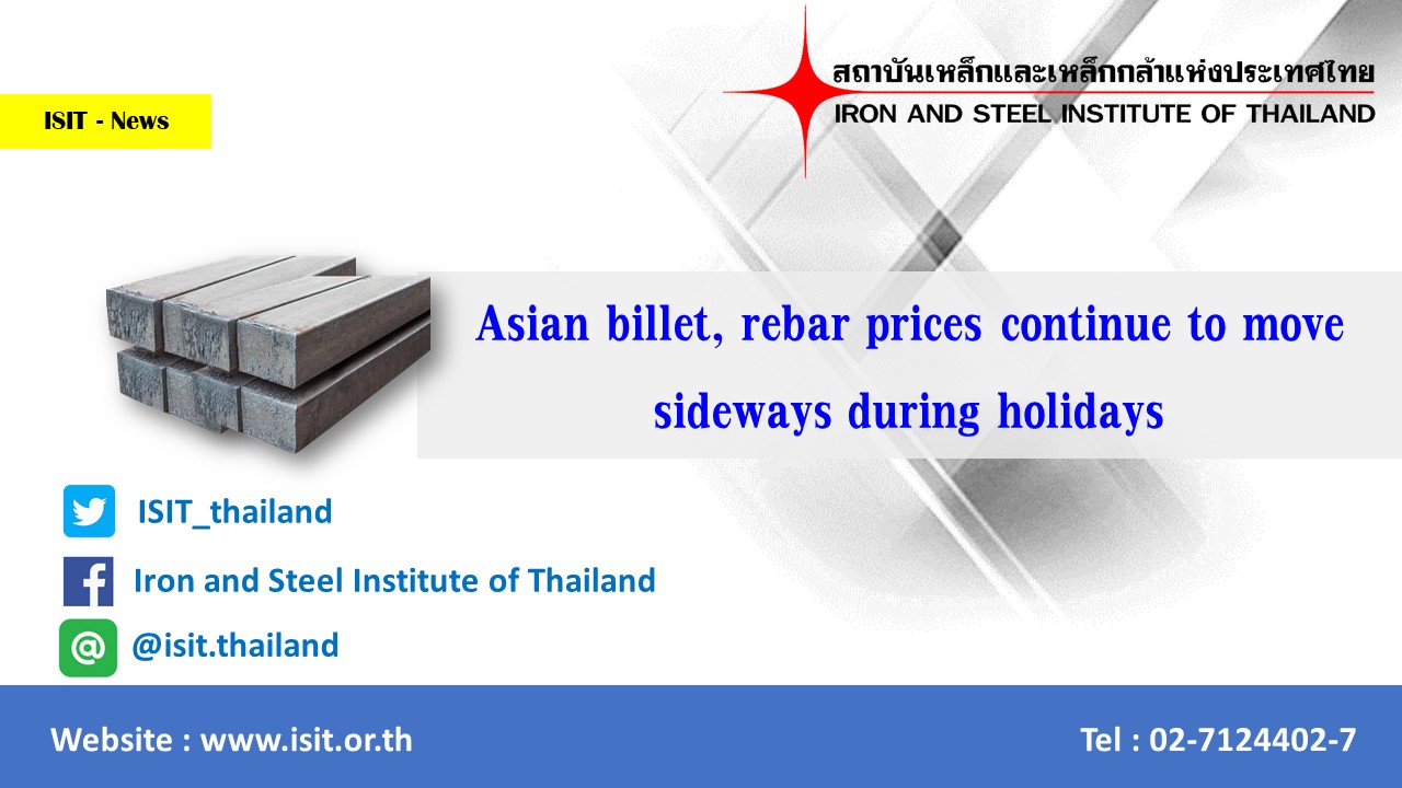 Asian billet, rebar prices continue to move sideways during holidays