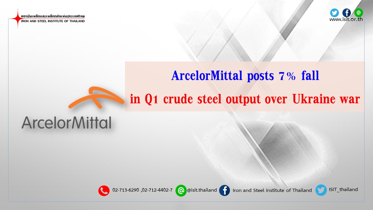 ArcelorMittal posts 7% fall in Q1 crude steel output over Ukraine war