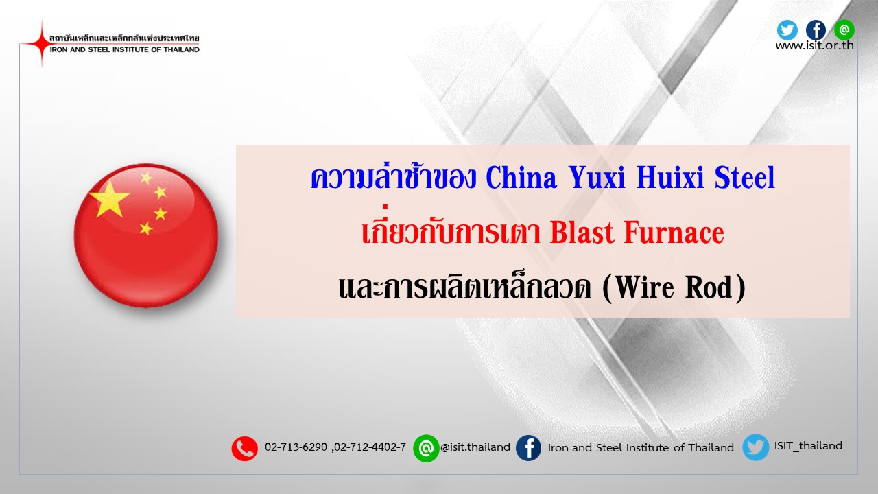 ความล่าช้าของ China Yuxi Huixi Steel เกี่ยวกับการเตา Blast Furnace และการผลิตเหล็กลวด (Wire Rod)