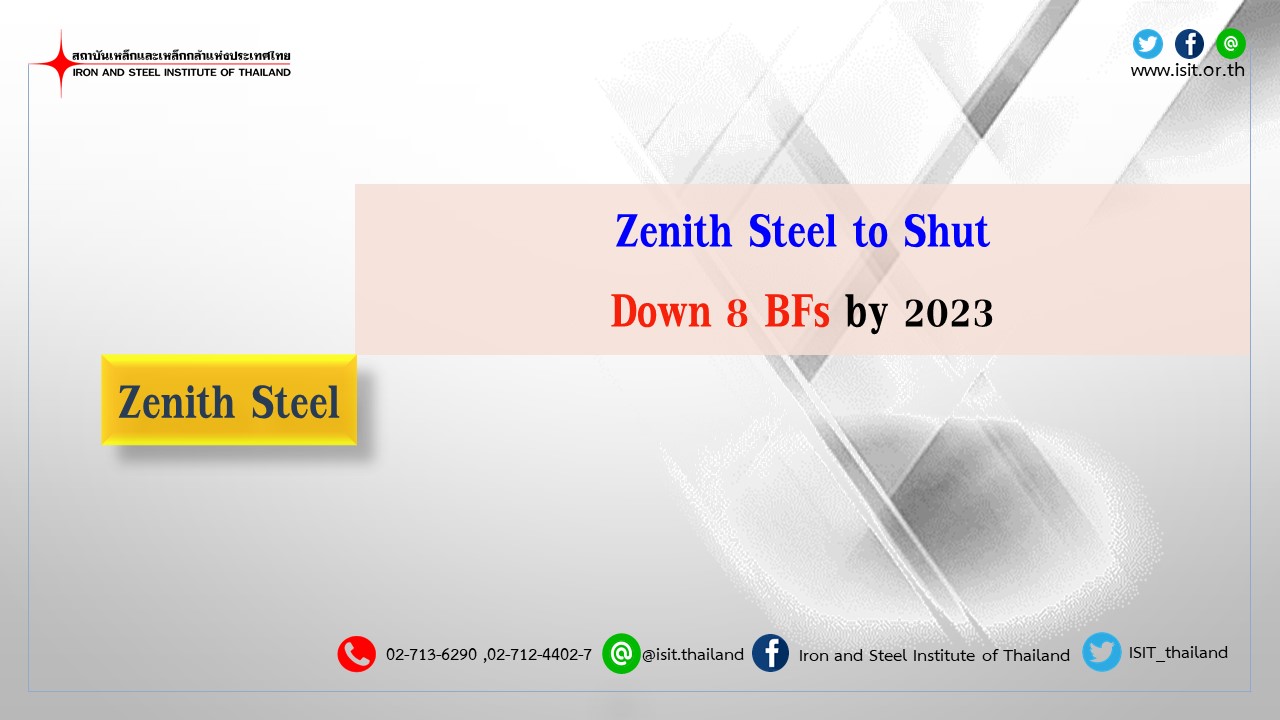 Zenith Steel to Shut Down 8 BFs by 2023