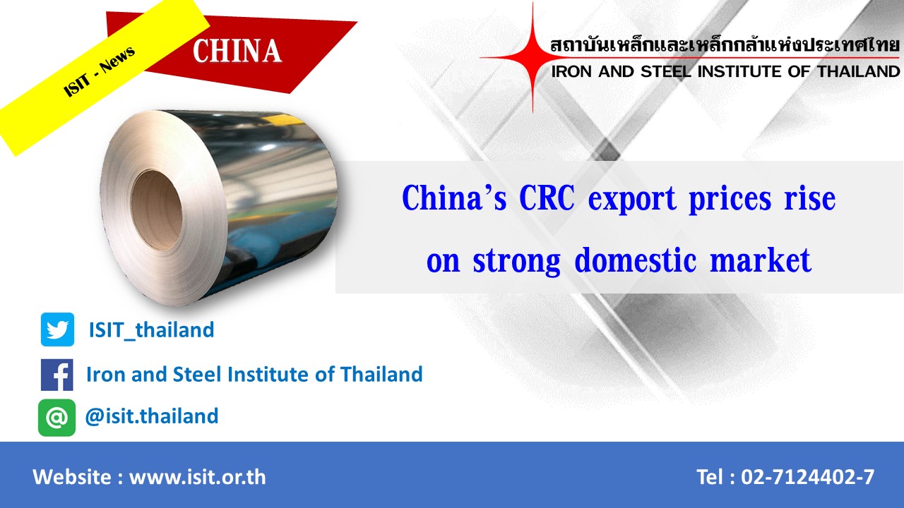 China’s CRC export prices rally on strong domestic market