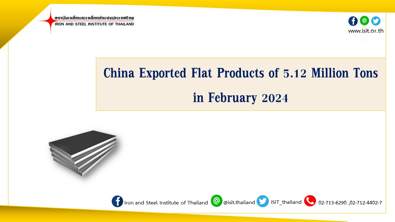 China Exported Flat Products of 5.12 Million Tons in February 2024