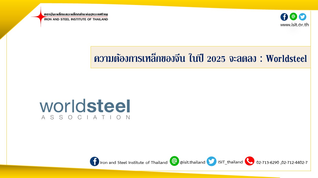 Worldsteel: China's steel demand to fall in 2025.