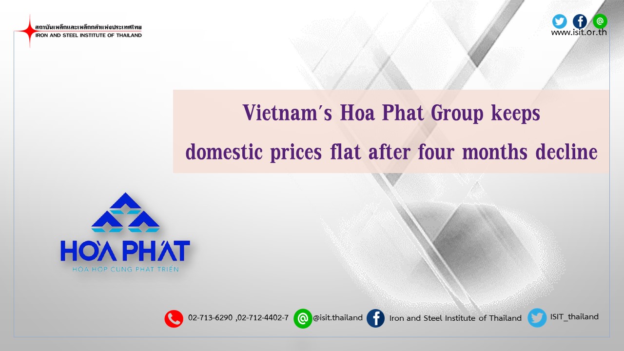 Vietnam's Hoa Phat Group keeps domestic prices flat after four months decline