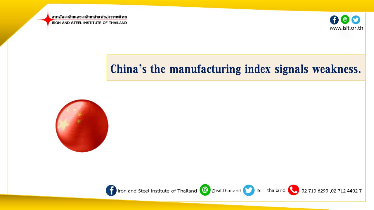 China’s the manufacturing index signals weakness.