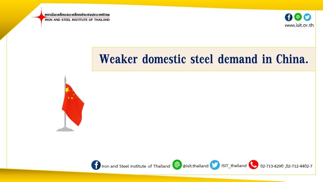 Weaker domestic steel demand in China.