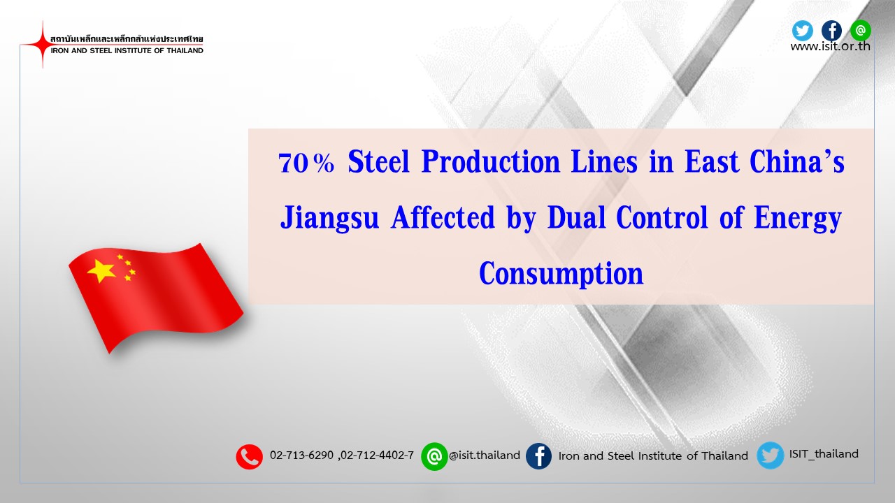 70% Steel Production Lines in East China’s Jiangsu Affected by Dual Control of Energy Consumption